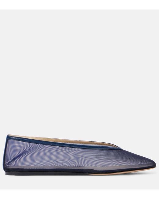 Le Monde Beryl Blue Ballerinas Luna Aus Mesh Mit Leder