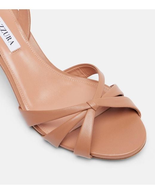 Aquazzura Pink Tati 50 Leather Sandals