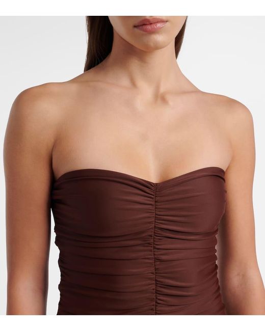 JADE Swim Brown Yara Ruched Swimsuit