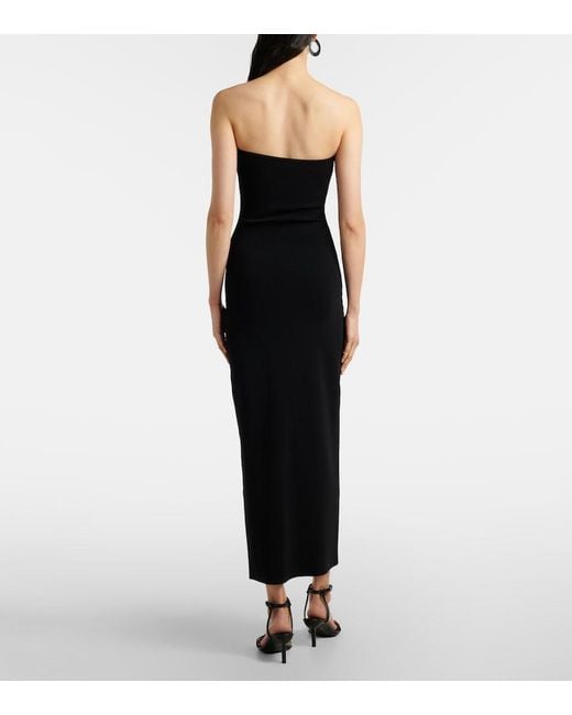 Christopher Esber Black Odessa Embellished Ribbed-Knit Midi Dress