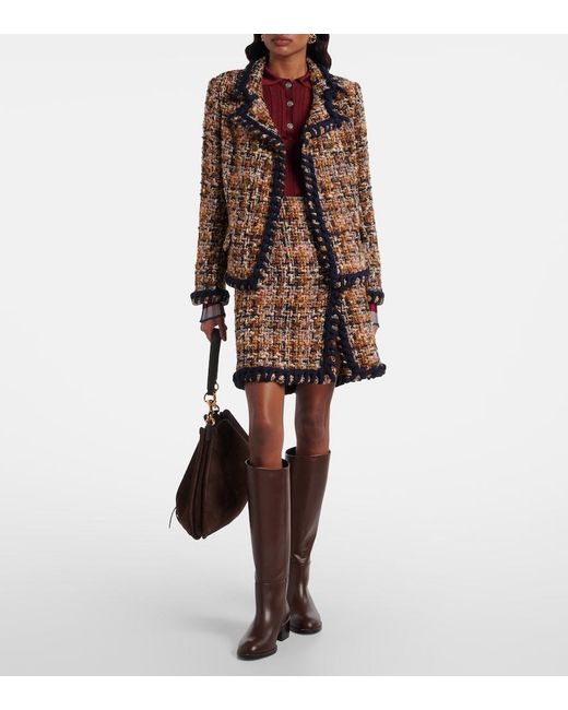 Etro Brown Paisley Tweed Blazer