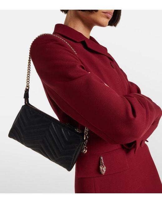 Gucci Black Gg Marmont Small Shoulder Bag
