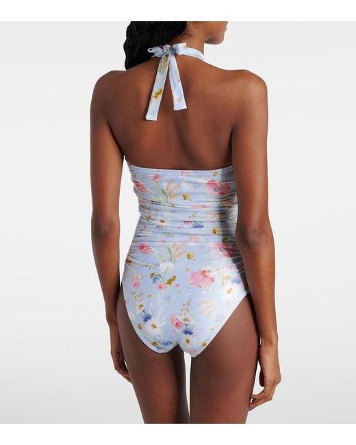 Zimmermann Blue Lucky Floral Swimsuit