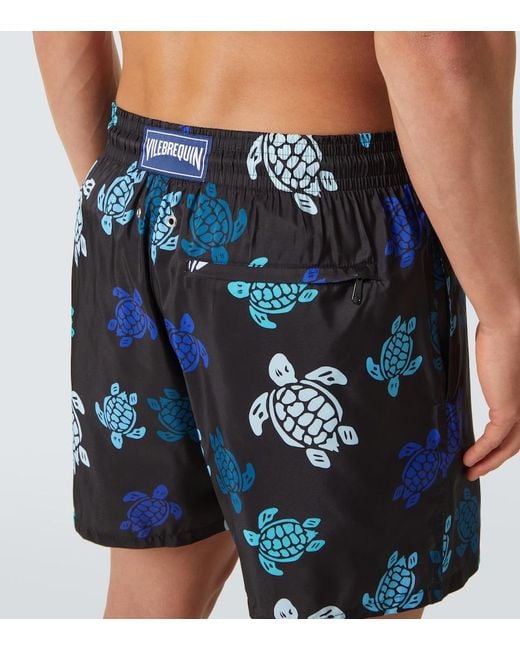 Vilebrequin Blue Printed Swim Trunks for men