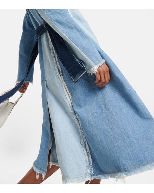 Tod's Blue Belted Denim Coat