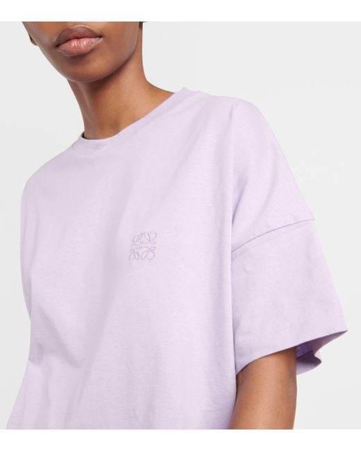 Loewe Purple Anagram-embroidered Boxy-fit Cotton-jersey T-shirt X
