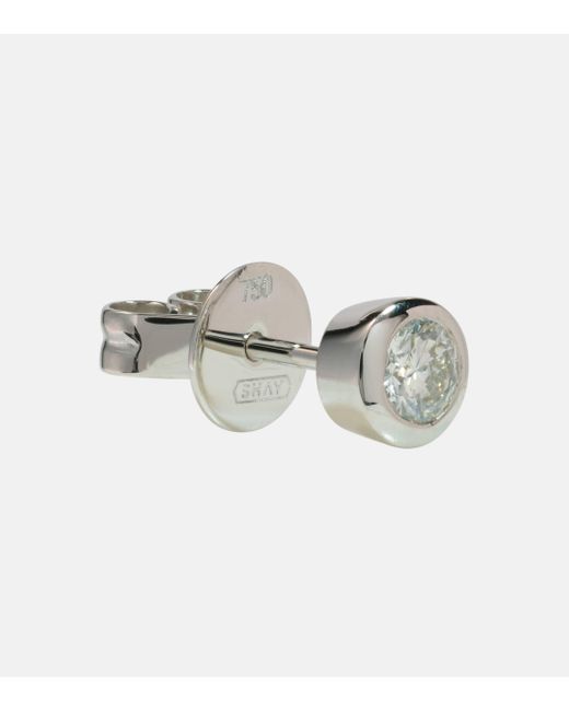 SHAY Metallic 18kt White Gold Earrings With Diamonds