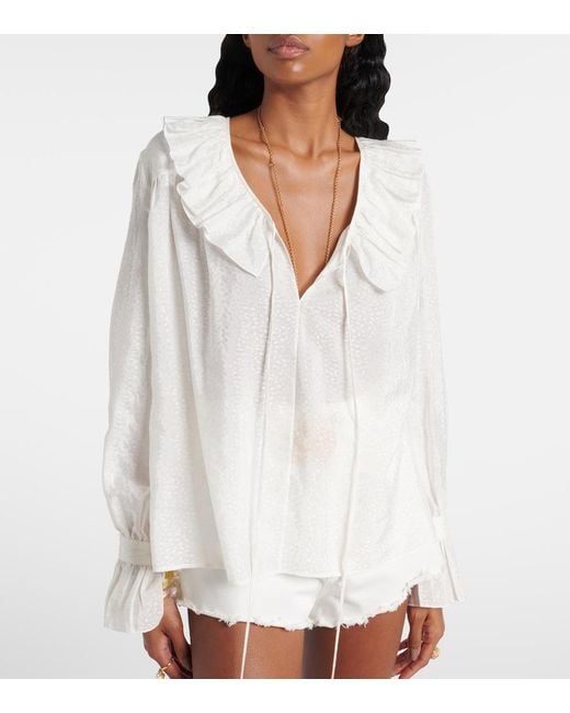 Chloé White Ruffled Blouse