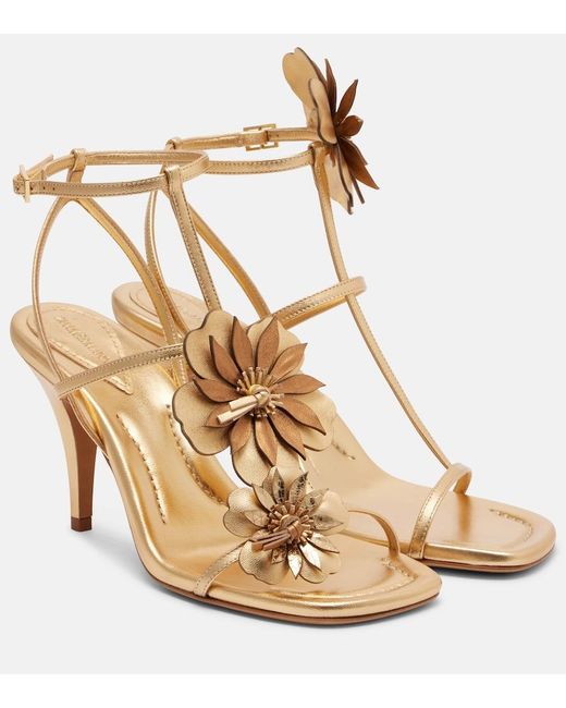 Zimmermann Belara Metallic Leather Sandals