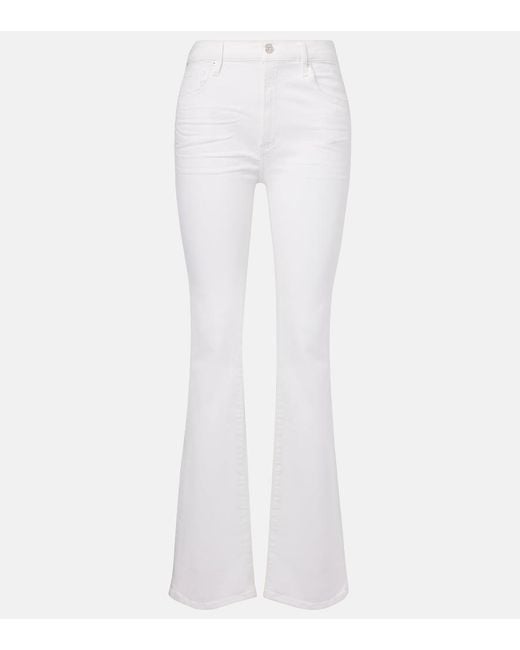 Citizens of Humanity White Lilah High-Rise Bootcut Jeans