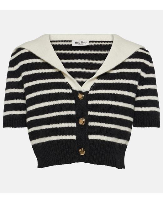 Miu Miu Black Cashmere Knit Cardigan