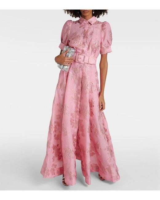 Rebecca Vallance Pink Anette Jacquard Gown