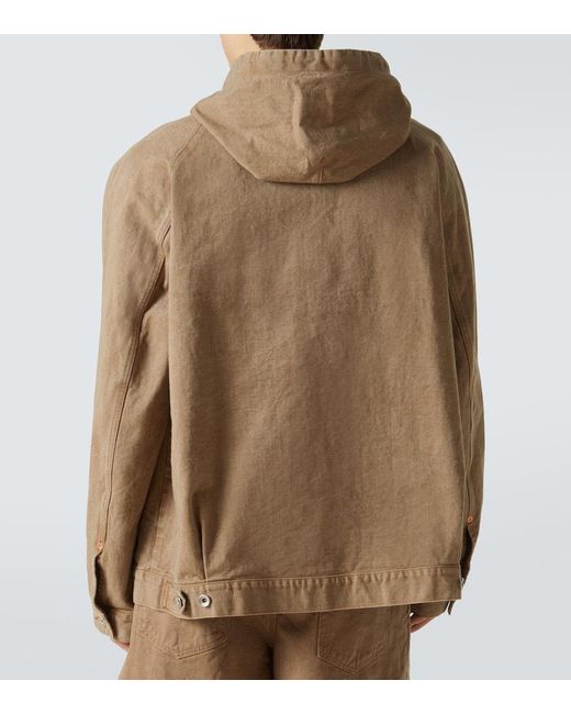 Sacai Natural Hooded Denim Jacket for men
