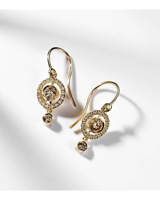 Pendientes Orbit De Oro De 18 Ct Con Diamantes Ileana Makri de color Metallic