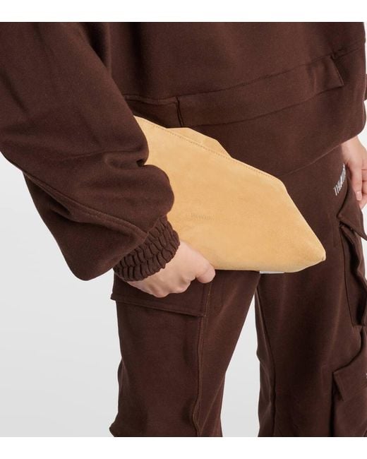 The Attico Natural 8.30 Pm Oversized Suede Clutch