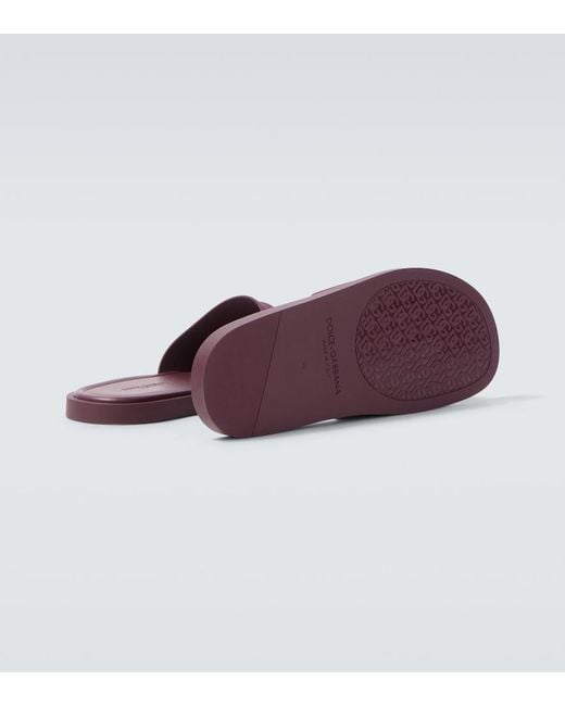 Dolce & Gabbana Purple Dg Rubber Slides for men
