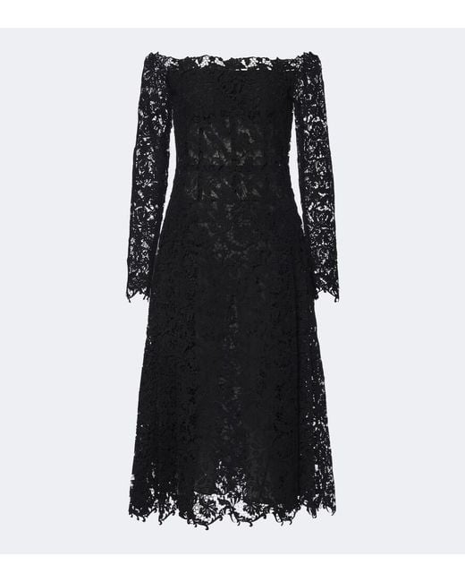 Fendi Black Off-Shoulder Lace Bustier Dress