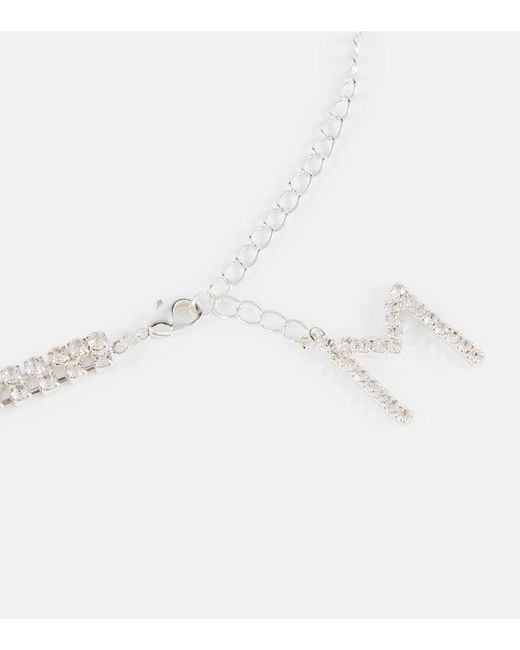 Magda Butrym White Choker Heart Mit Kristallen