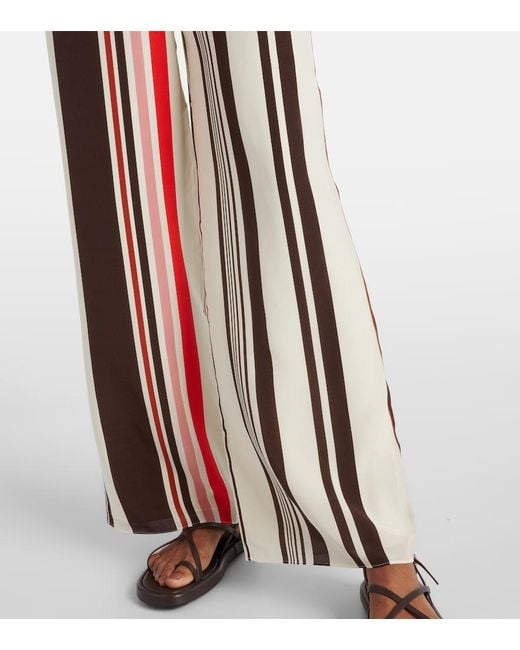 Sir Multicolor Thistle Silk Satin Wide-Leg Pants