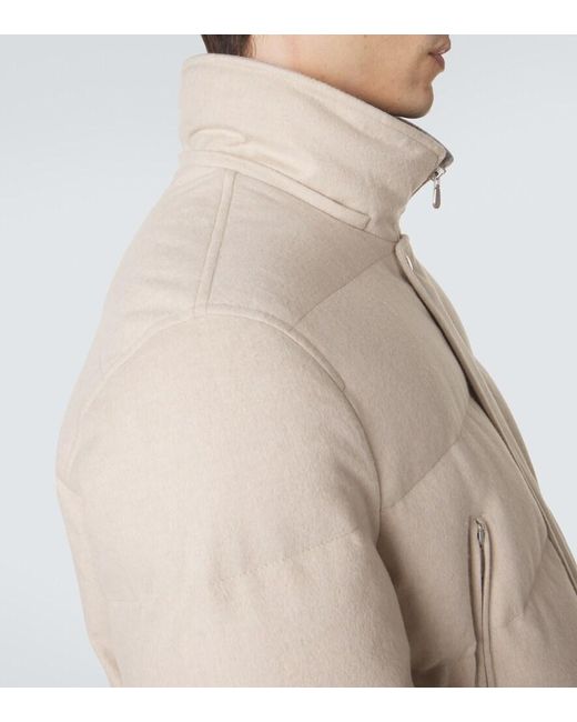 Brunello Cucinelli Natural Wool Flannel Down Parka for men