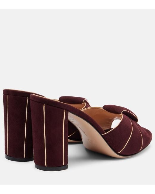 Gianvito Rossi Brown Suede Mules