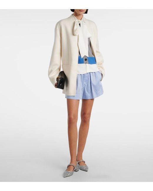 Jimmy Choo White Bing 25 Embellished Mary Jane Pumps
