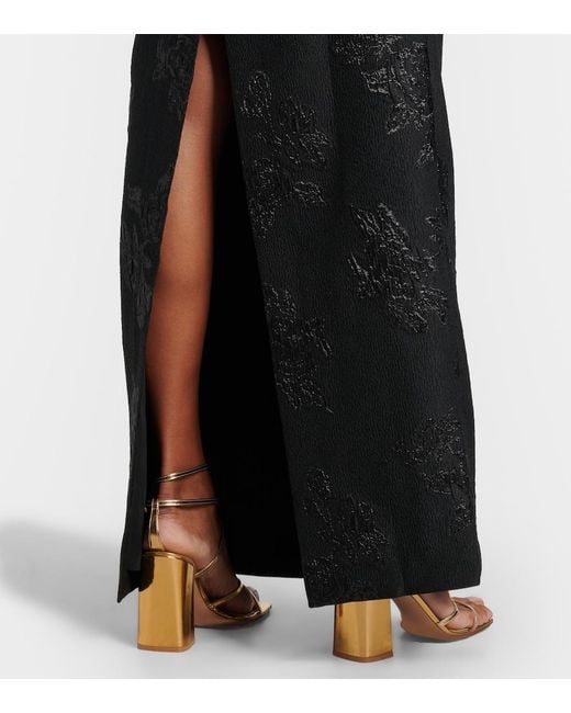 Rebecca Vallance Black Henrietta Brocade Bustier Gown
