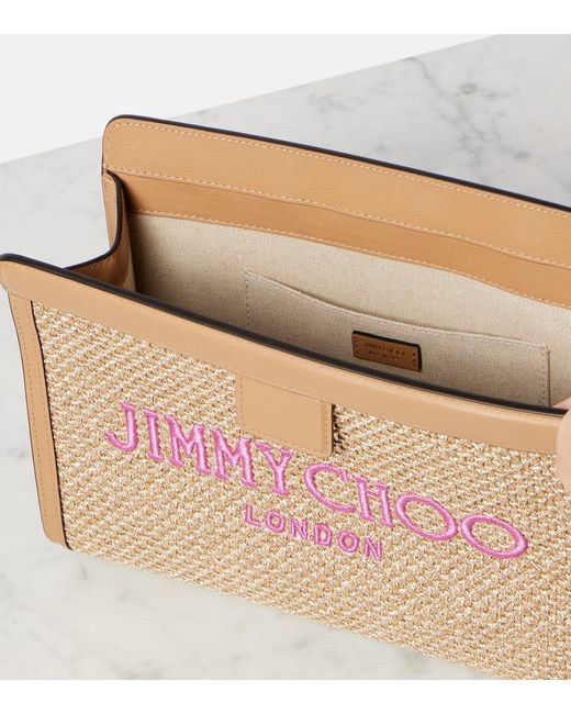 Jimmy Choo Natural Clutch Avenue Small Mit Leder