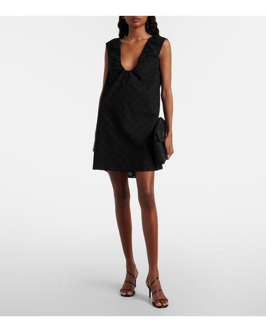 Faithfull The Brand Black Juana Broderie Anglaise Minidress