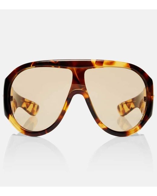 Bottega Veneta Brown Fashion Show Aviator Sunglasses