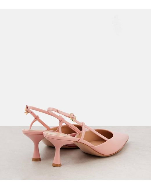 Gianvito Rossi Pink Ascent 55 Leather Slingback Pumps