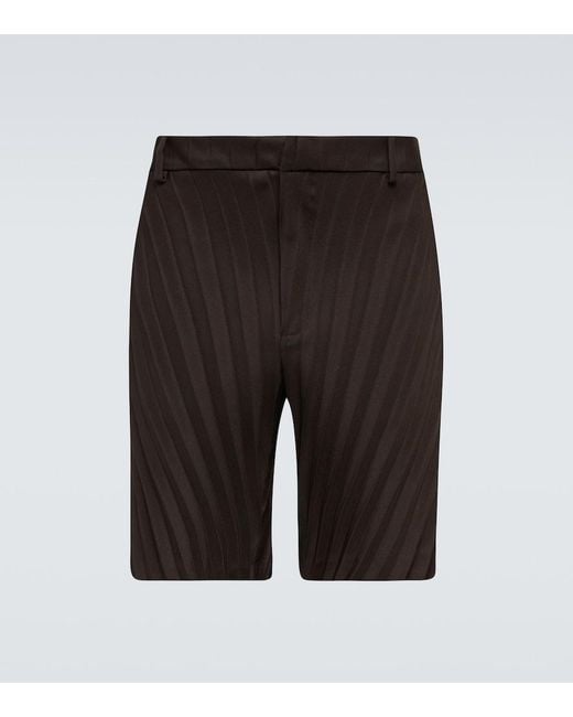 Valentino Black Pleated Bermuda Shorts for men