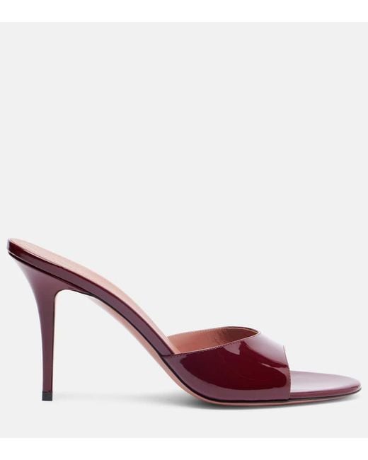 Mules Elodie 90 En Cuir Verni AMINA MUADDI en coloris Red