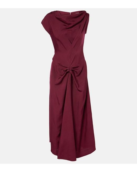 Abito Midi Asimmetrico di Victoria Beckham in Red