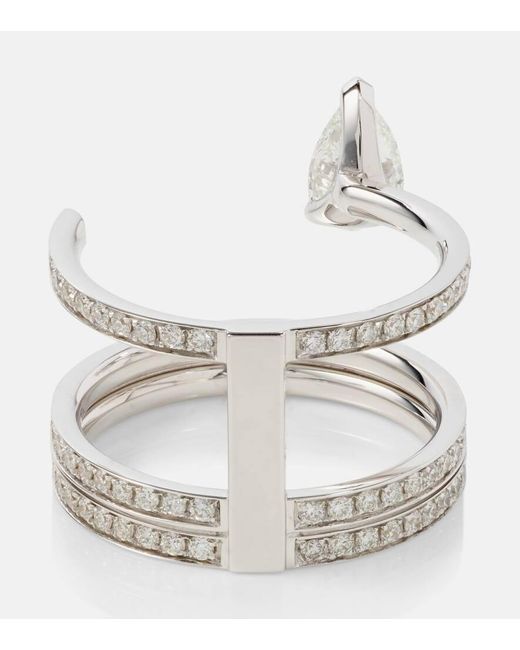 Anillo Serti Sur Vide de oro blanco de 18 ct con diamantes Repossi de color Metallic