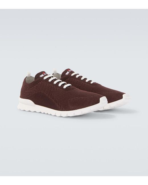 Kiton Brown Fits Knitted Sneakers for men