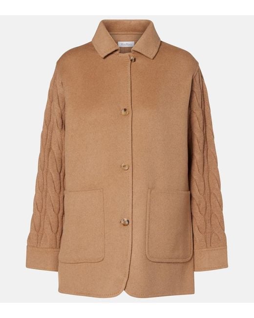 Max Mara Brown Mantel Tacco Aus Kamelhaar