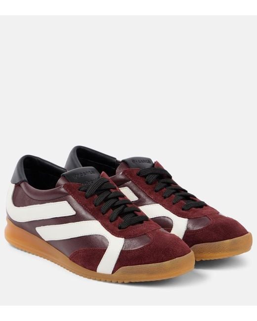 Proenza Schouler Brown Track Suede-Trimmed Leather Sneakers