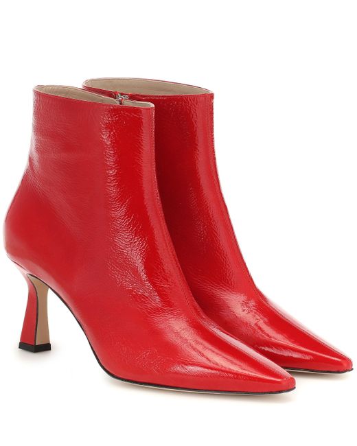 Wandler Red Lina Leather Ankle Boots