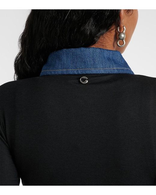 Coperni Blue Denim-Trimmed Top