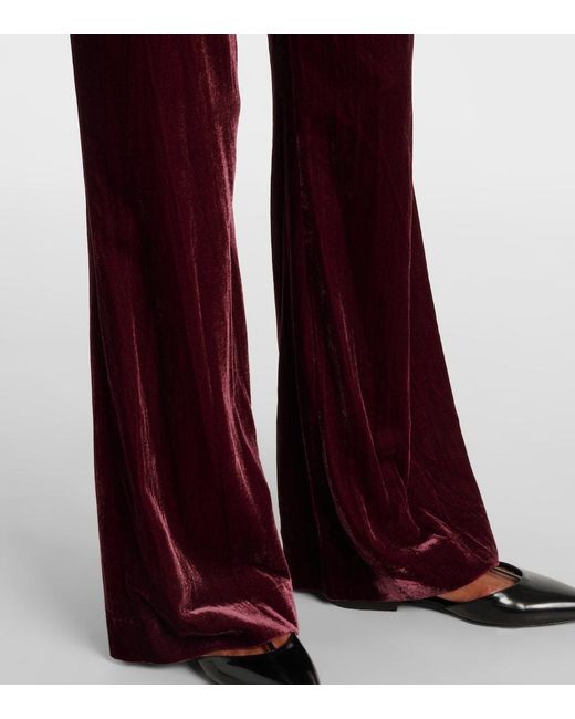 Veronica Beard Lebone High-Rise Velvet Flared Pants