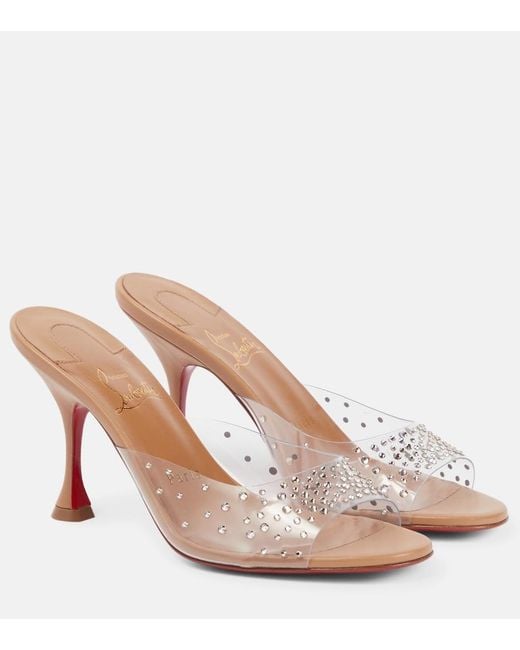 Christian Louboutin Multicolor Nudes Degramule Embellished Mules