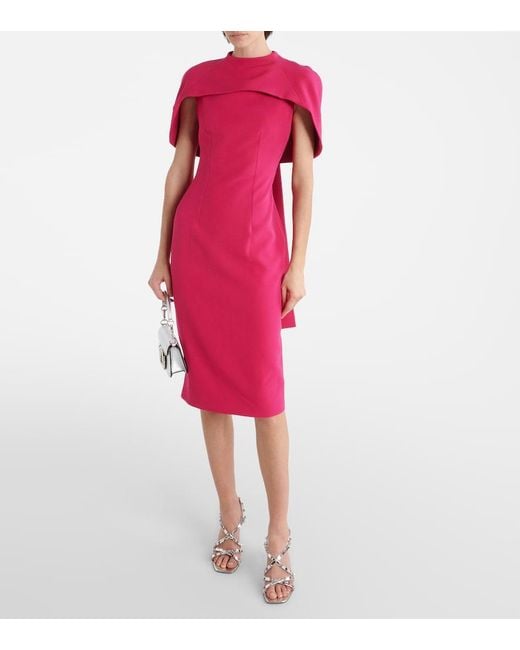 Safiyaa Red Caped Midi Dress