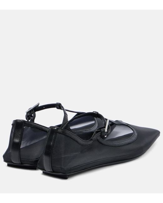 The Attico Black Juno Ballet Flats