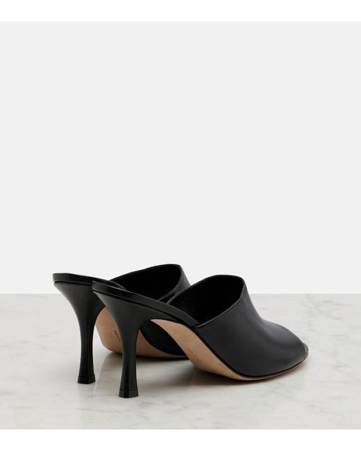 The Row Black Ella Leather Mules