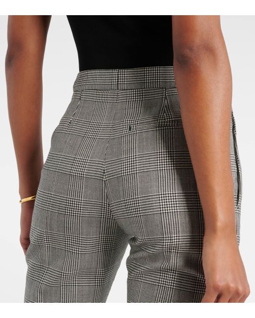 Alexander McQueen Gray Prince Of Wales Checked Wool Slim Pants