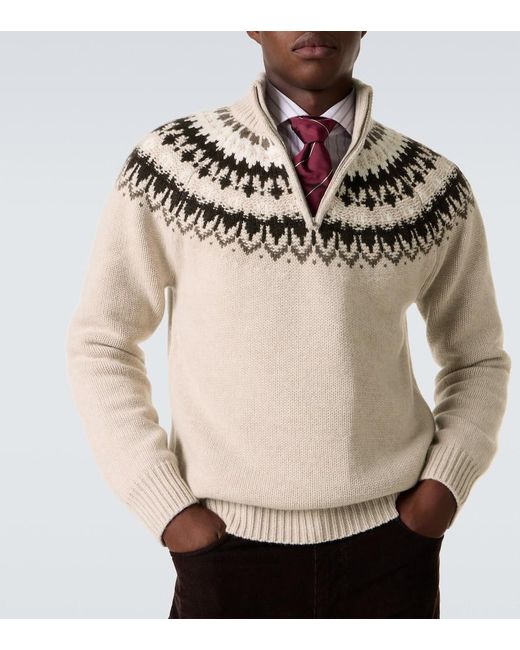 arch4 Natural Mr Saint Gervais Cashmere Half-Zip Sweater for men