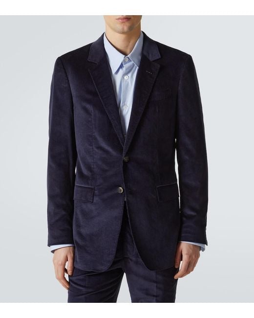Gabriela Hearst Blue Cotton Corduroy Blazer for men