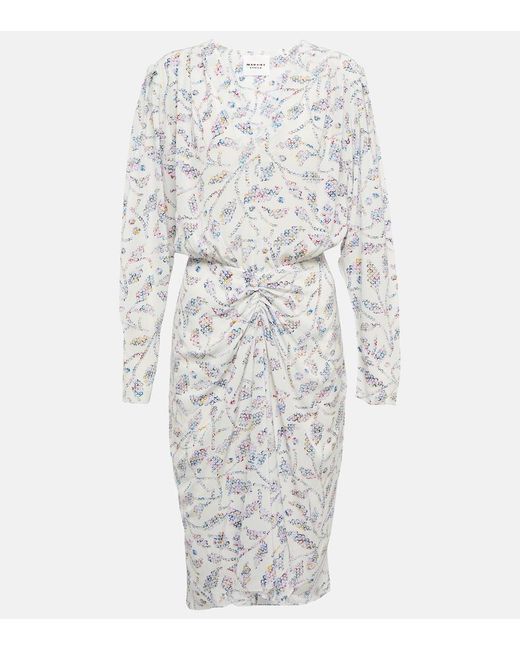 Isabel Marant White Danalia Printed Jersey Midi Dress
