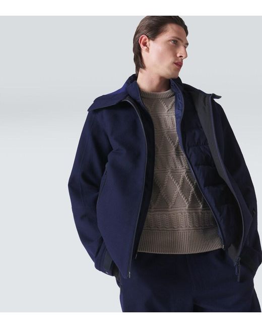 Zegna Gray Aran Wool Sweater for men